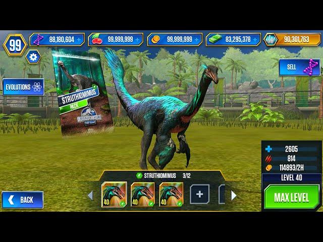 UNLOCK STRUTHIOMIMUS MAX X3 LEVEL 40 FULL BATTLE PVP | JURASSIC WORLD THE GAME
