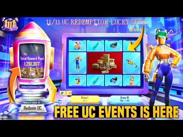 1.5 Million Free UC Redeem Shop | UC Redemption Lucky Spin Is Here | Get Free UC & Rewards | PUBGM