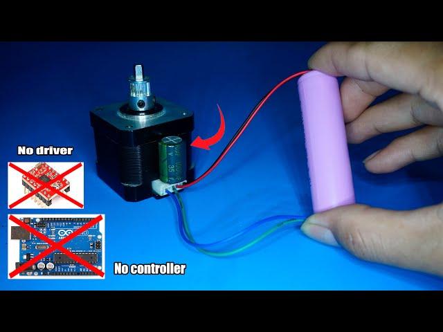 Run stepper motor with Capacitor | No driver | No controller