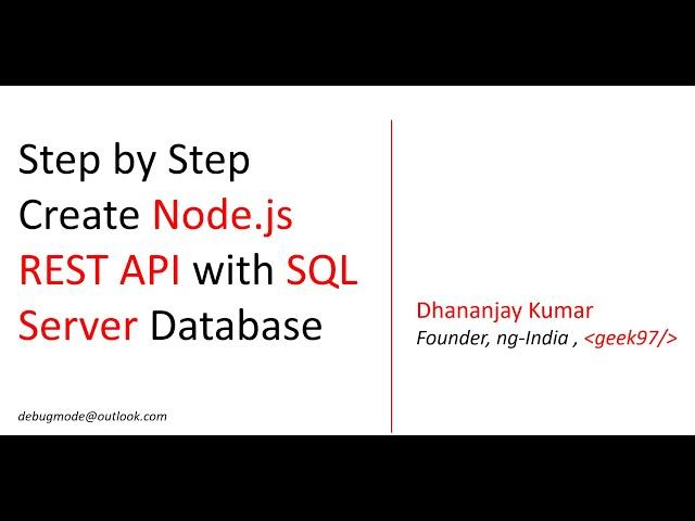 Step by Step Create Node.js REST API with SQL Server Database