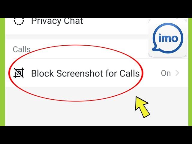 IMO Block Screenshot for Calls Settings