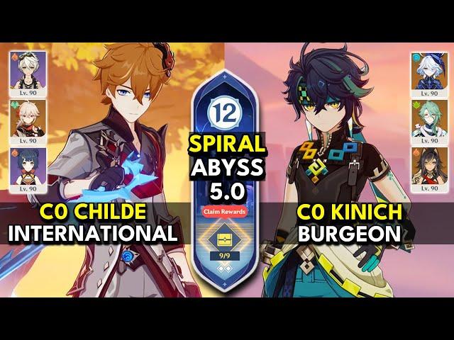 C0 Childe International & C0 Kinich Burgeon | Spiral Abyss 5.0 Floor 12 9 Stars | Genshin Impact 5.0