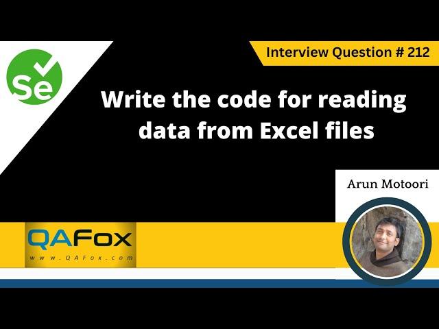 Write the code for reading data from Excel files (Selenium Interview Question #212)