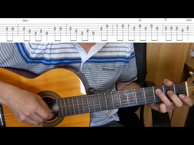 Guitar lesson - Popcorn - Gershon Kingsley - Easy Guitar melody tutorial + TAB