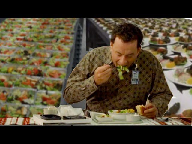 airline food eating scene in movie The Terminal (2004)