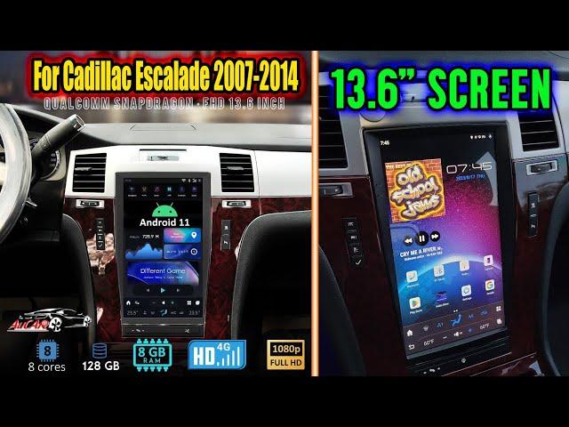 Unboxing & installing a Tesla style 13.6" Android Car Stereo by AuCar for Cadillac Escalade 2007-14