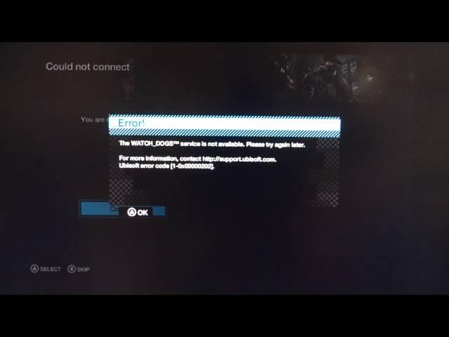 Watch Dogs Error Message - Ubisoft Error Code