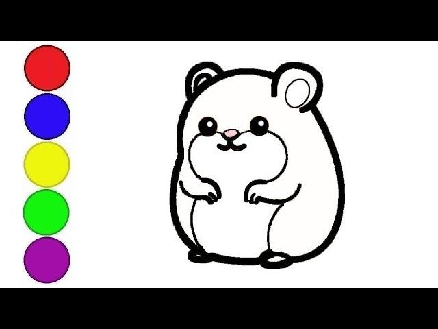 Сурет бояу алақоржын хомяк | How to draw a hamster | Cómo dibujar un hámster