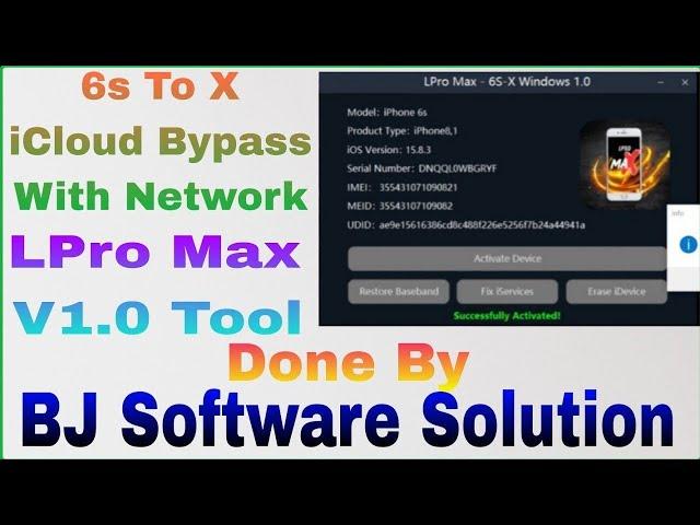 LPro Max iCloud Bypass With Sim iPhone 6s to X  Supported