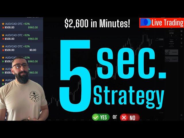 "Easy 5 Second Binary Options Strategy Hack | 90% Win Rate OTC" (TESTED REACTION)