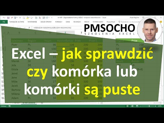 Excel - Jak sprawdzić czy komórka jest pusta lub czy komórki są puste [odc.905]