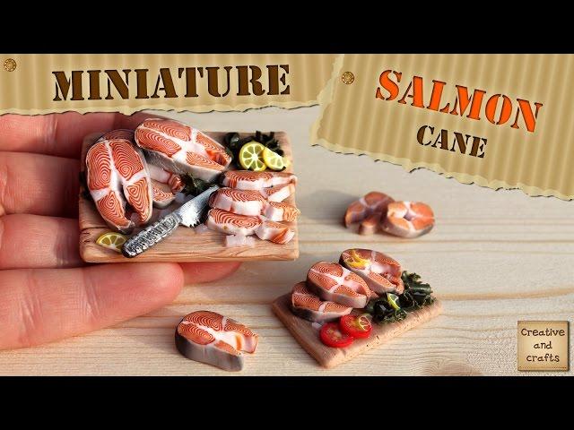 Полимерная глина - РЫБА (кулинарная миниатюра) - Polymer clay SALMON fish cane / Светлана Няшина