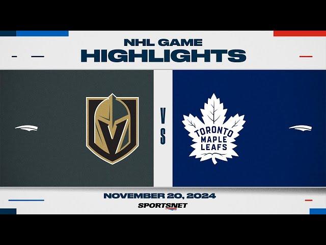 NHL Highlights | Maple Leafs vs. Golden Knights - November 20th, 2024