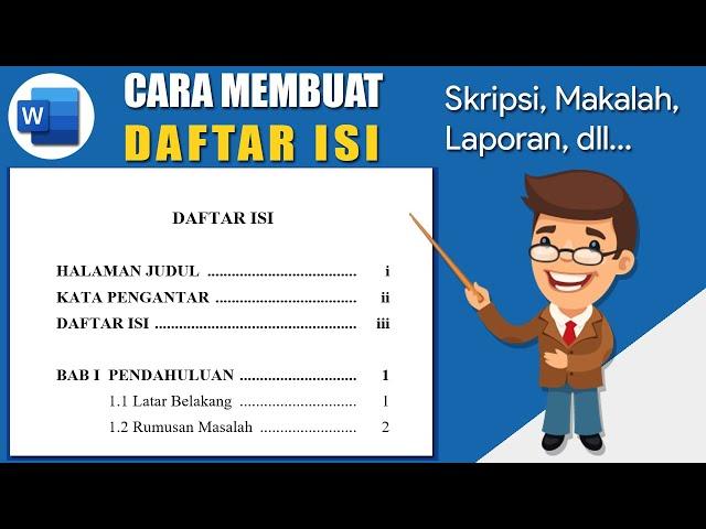 Cara Membuat Daftar Isi Yang Lurus & Rapi | Tutorial Microsoft Word