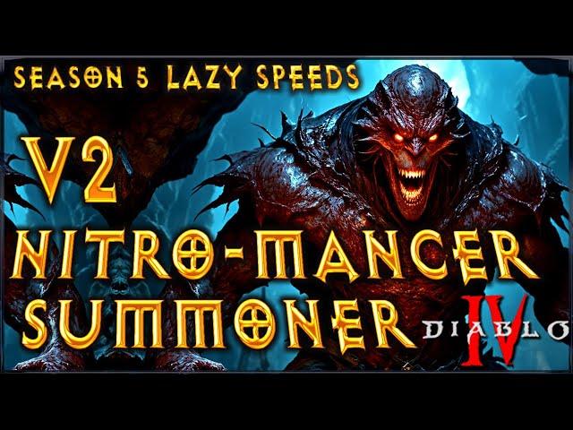 S5 V2 Lazy NITROMANCER ! Speed Summoner Necromancer Build Diablo 4