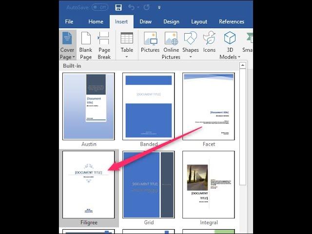 Cara membuat halaman cover MS Word Pada MS Office 2016