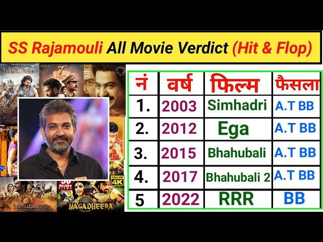 S.S. Rajamouli All Movie Verdict || Bhahubali Director Hit & Flop| RRR Director All Movie Collection