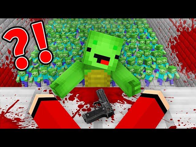 JJ and Mikey Escape From Zombie School Apocalypse in Minecraft - Maizen Challenge