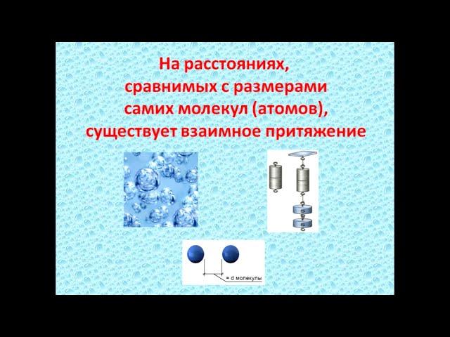 Физика 7 класс Взаимное притяжение и отталкивание молекул