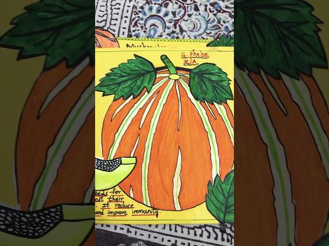 #my school project #grade 2 #muskmelon #drawing # art # artist #drawing #sketch #edit