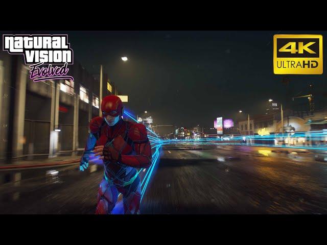 GTA 5 - The Flash JL ( Snyder's cut ) Ultra Realistic Graphic Gameplay (Natural Vision Evolved) 4K