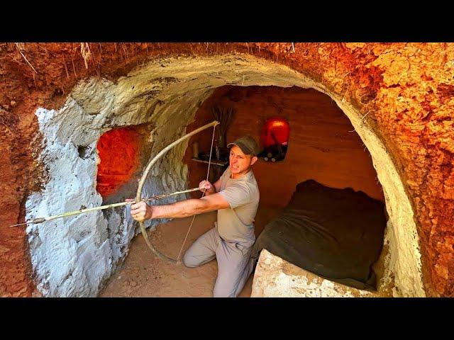 Building a Cave, Primal Shelter | Warm and Cozy Secret House | Underground Bushcraft Construction