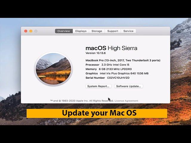 How to update MacBook pro from high sierra