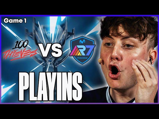 ERSTER AUFTRITT VON NA! | 100T VS R7 GAME 1 PLAYINS | WORLDS 2024