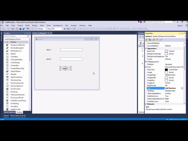 Add two numbers in C# .net Windows form application