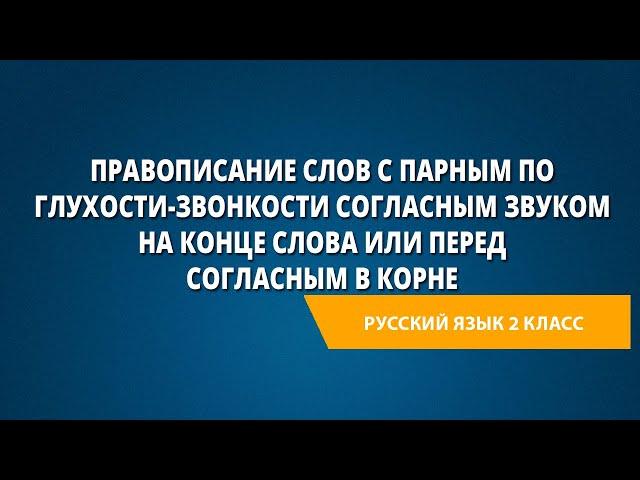 Правописание с парным по глухости-звонкости согласным звуком на конце слова или согласным в корне