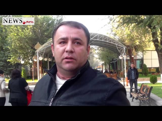 Family members argue during protest action in Yerevan