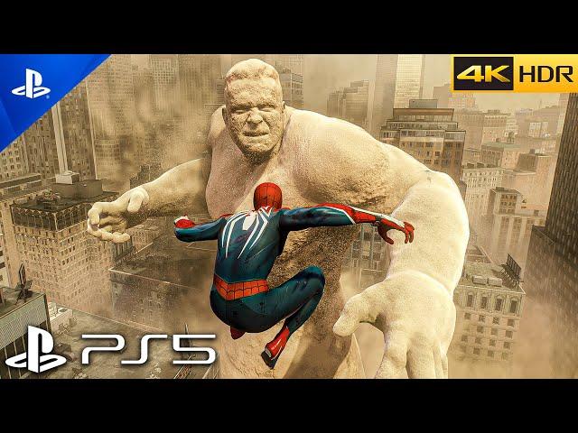 (PS5) Spider-Man 2 Sandman Full Boss Fight | ULTRA Realistic Graphics Gameplay [4K 60FPS HDR]