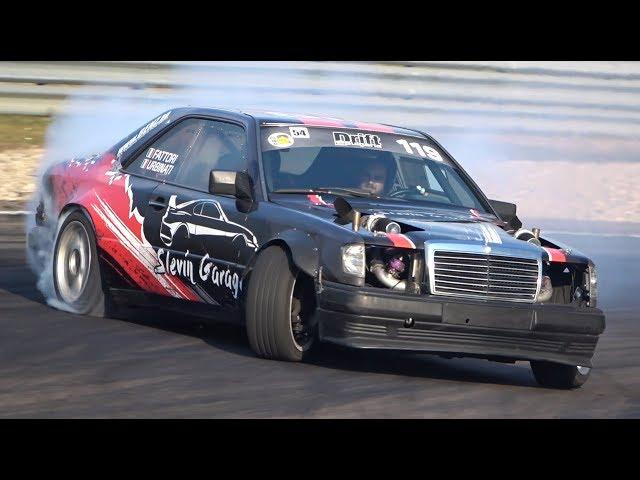 Twin Turbo V8 Mercedes-Benz W124 E-Class Drift Car! - Killing Tires at Modena Circuit!