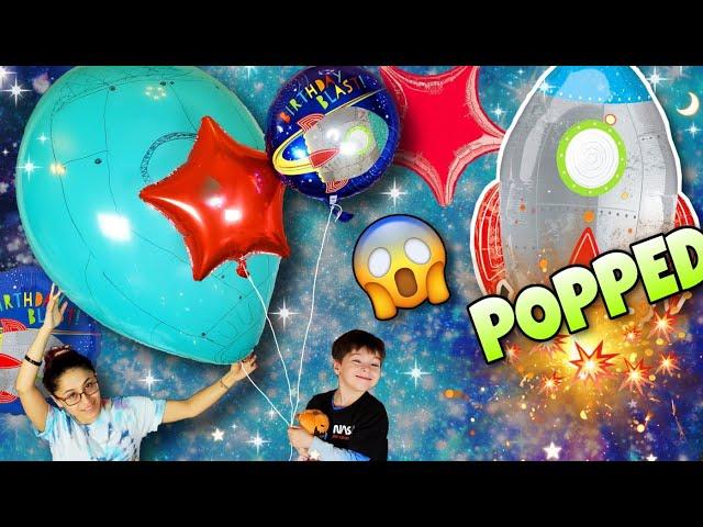 We POPPED Our Giant Rocket Balloon! Rocket Balloons & Drawing On Giant BALLOONS! So Sad 