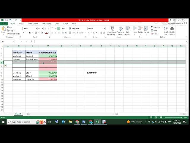 Highlight Expired Dates In MS Excel How to use conditional Formatting for  Expiration Dates