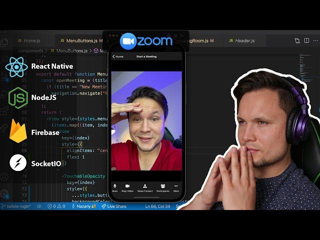 Build a Zoom Clone with React Native & NodeJS | Firebase | SocketIO