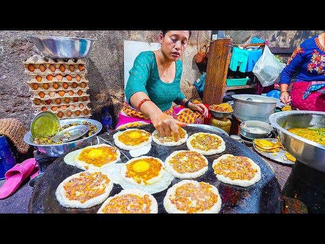 NEPALI STREET FOODS Across Kathmandu!! NEWARI Bara, Village CURRY, MOMO and More in Nepal!