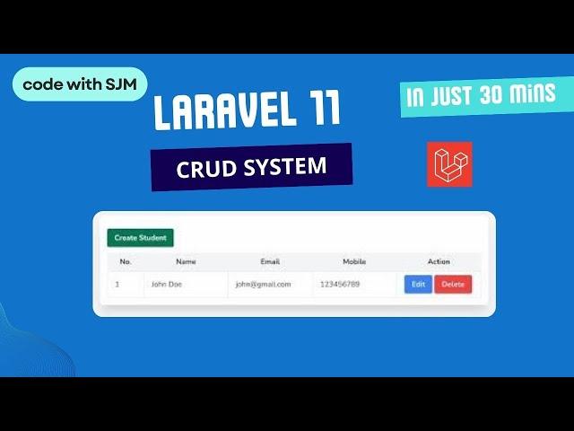 Laravel 11 CRUD Tutorial: Master Create, Read, Update, Delete Operations - 2024 beginners guide.