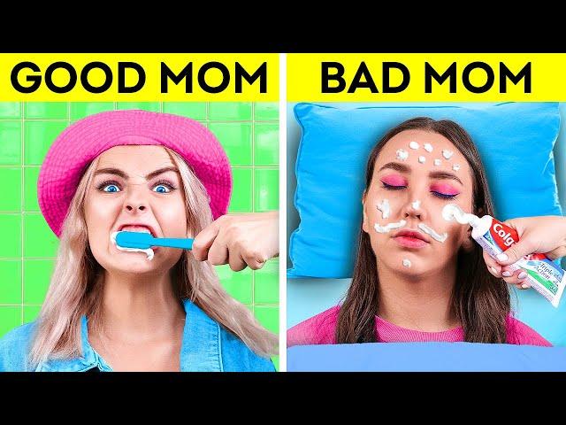 GOOD MOM VS BAD MOM - Crazy Body SWITCH | Awkward Funny Relatable Situations by La La Life Family