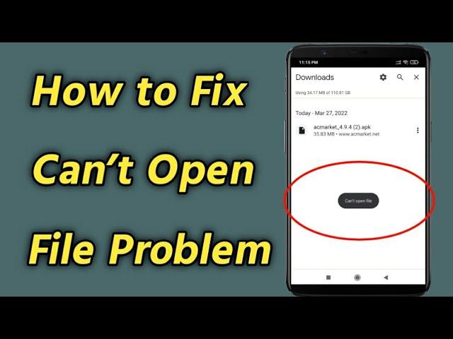 Can't Open File | How to Fix Can't open File Problem on Android