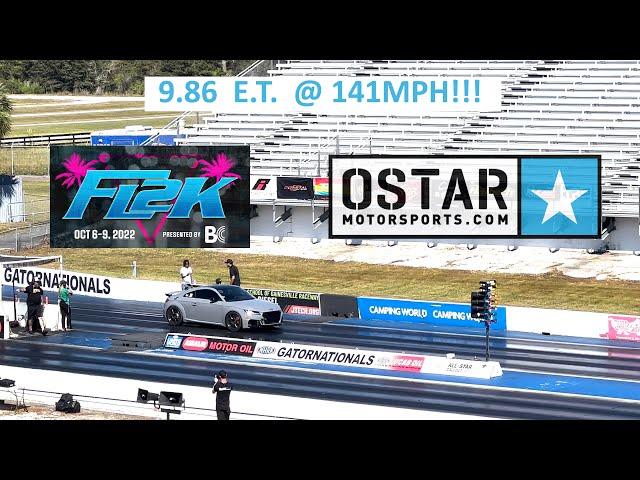 FL2K22 -  Stage 3 Audi TTRS runs a 9.86 E.T. @141MPH!! Stock Motor!