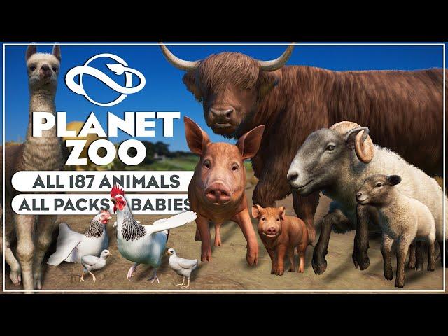 ▶ ALL 187 Planet Zoo Animals & Babies | Base Game & All Packs