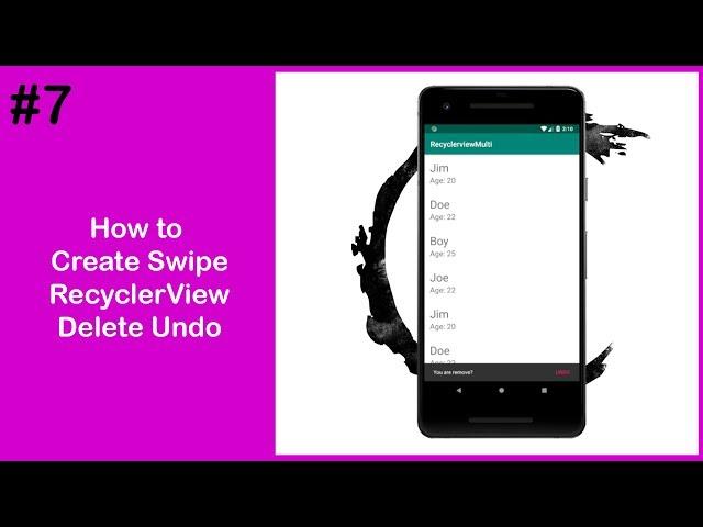 Android Studio Tutorials #7: Create Recyclerview Swipe Itemtouchhelper || Delete Item Undo