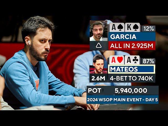 INSANE DRAMA!! Pocket ACES for Adrian Mateos on Day 5 of the WSOP Main Event