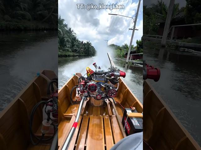 This Guy Installed a Racing Car Engine Onto His Wooden Boat #shorts