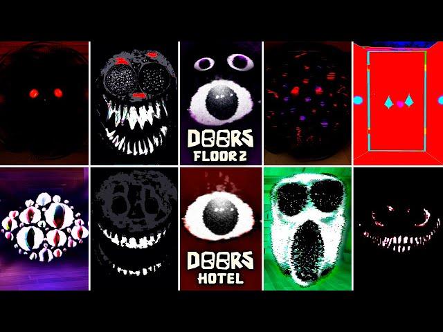 DOORS Hotel VS DOORS Floor 2 - All Jumpscares Monsters (Roblox Comparison)