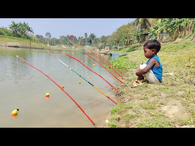 Best Hook fishing 2022traditional Boy catching fish by fish hook in beautiful naturePart-11