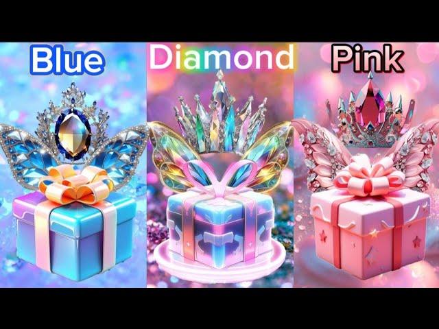 Choose your Gift #chooseyourgift #pickone #3giftbox #blue #pink #rainbow #choosysqueezy