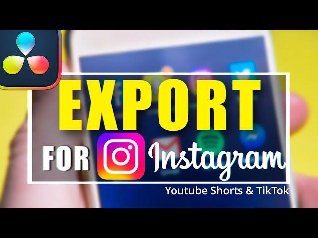 Edit and Export VERTICAL VIDEOS for Instagram | Davinci Resolve 19 Tutorial