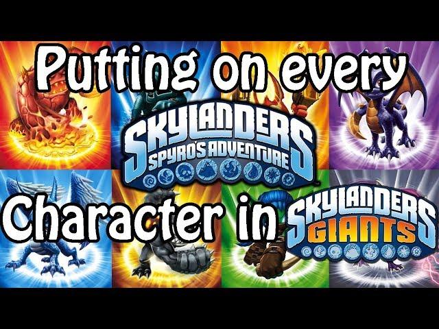 Putting on all 32 Spyro's Adventure Character in Giants